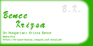 bence krizsa business card